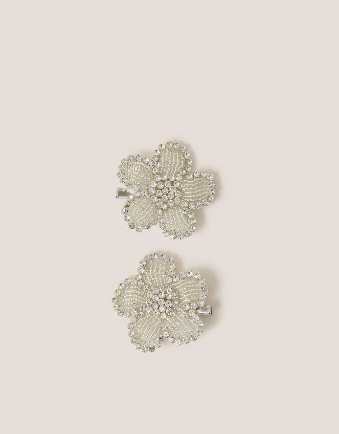 2-Pack Sparkle Flower Hair Clips, , large