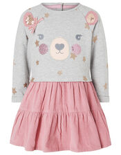 Baby Bear 2-in-1 Dress in Pure Cotton, Pink (PINK), large