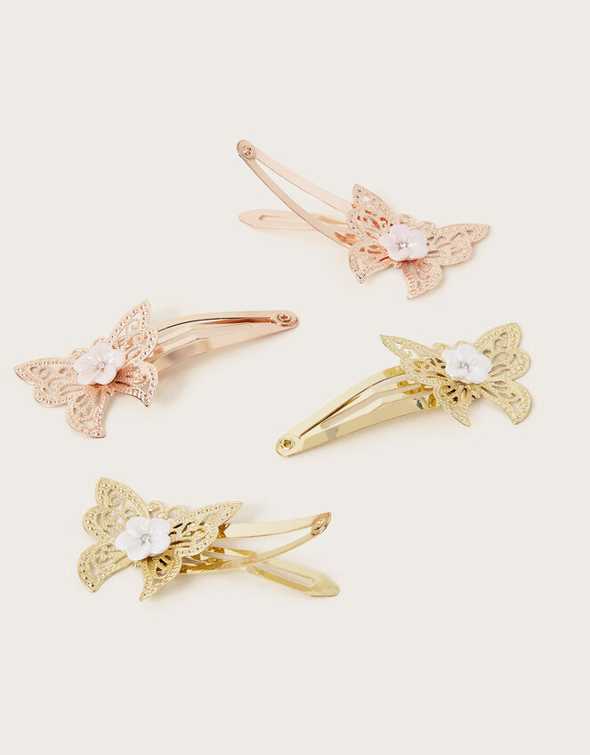 4-Pack Floral Butterfly Hair Clips, , large