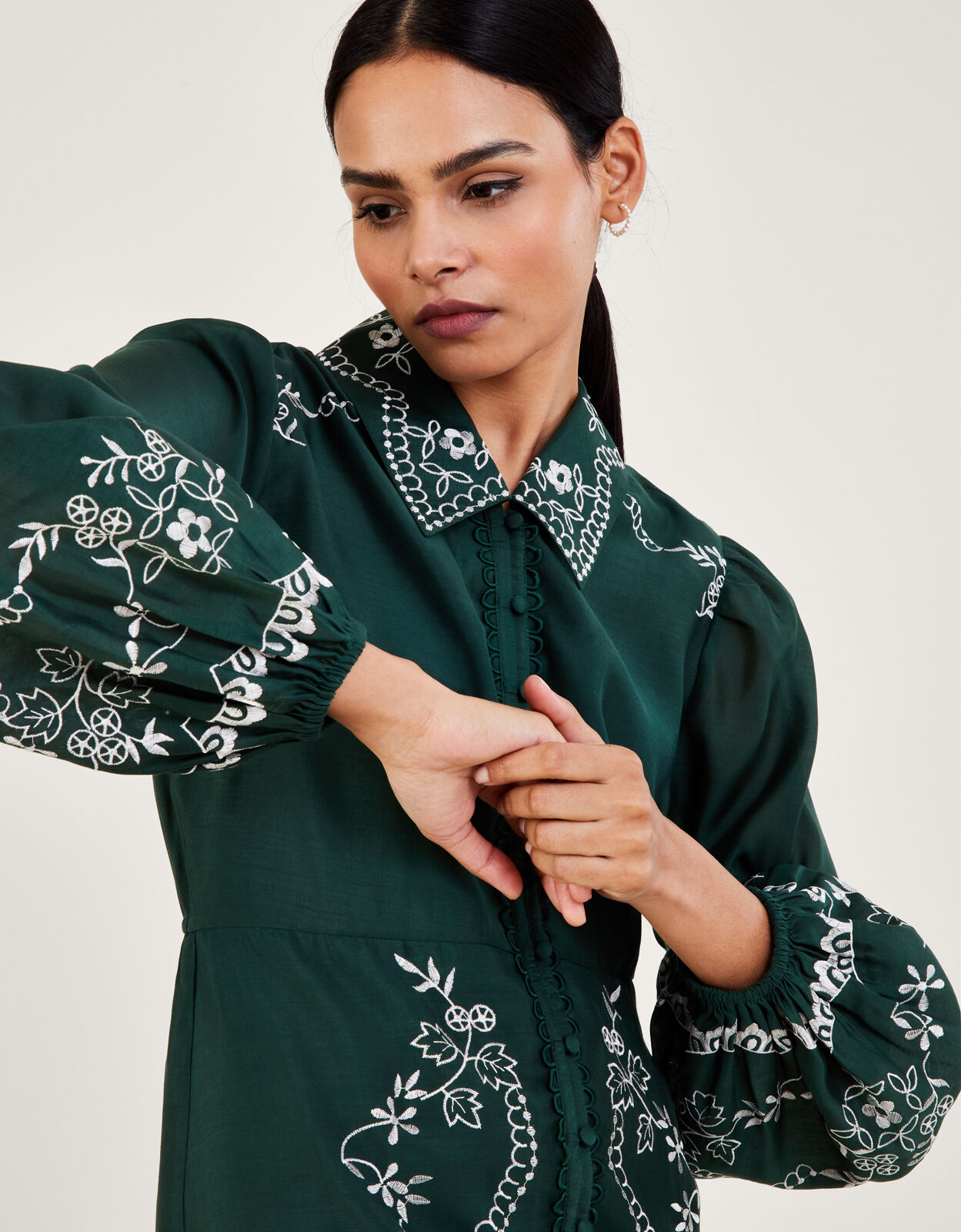 Embroidery shirt dress deals
