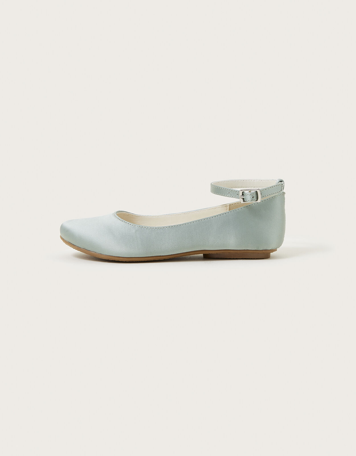 Satin Ballerina Flats Green