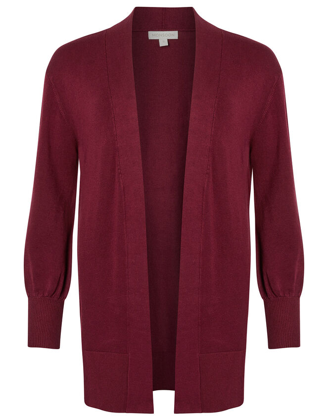 Star Stud Knit Cardigan, Red (BERRY), large