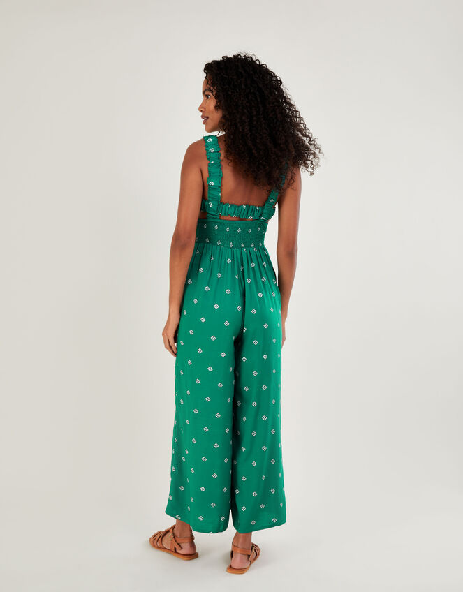 Jumpsuit with Geometric Color-Block Print And Belt main image 0