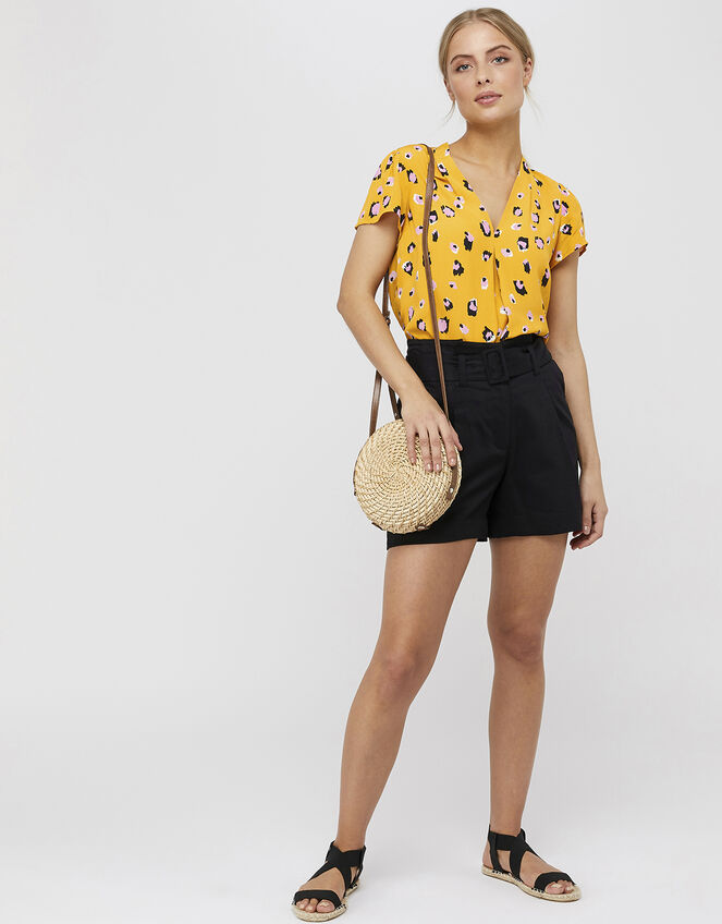 Lauren Leopard Print Blouse, Yellow (YELLOW), large