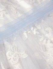 Beatrice Floral Embroidered Tulle Dress, Ivory (IVORY), large