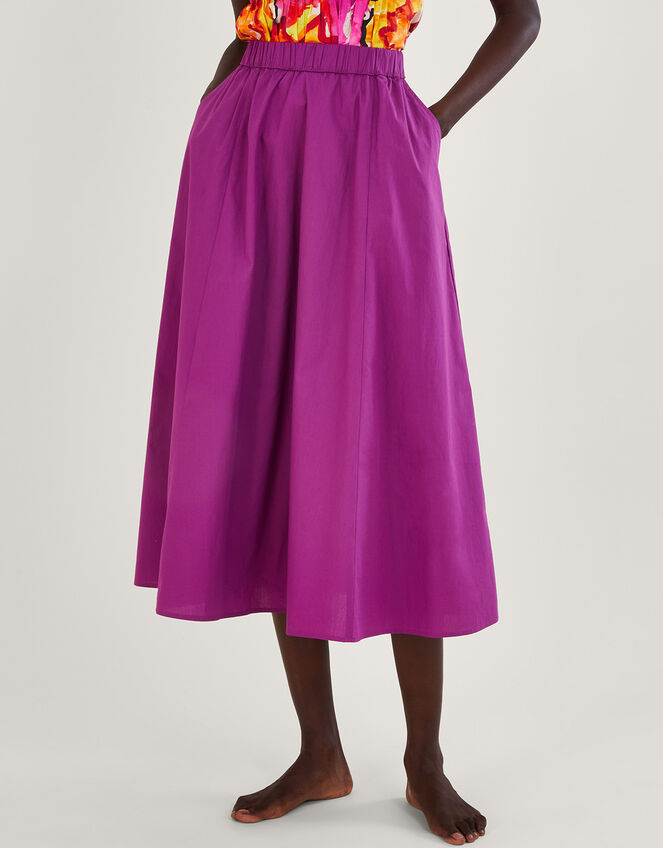 Patsey Flared Midi Skirt Purple | Skirts | Monsoon UK.