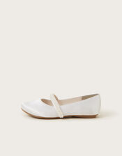 Communion Pearl Strap Ballet Flats, White (WHITE), large