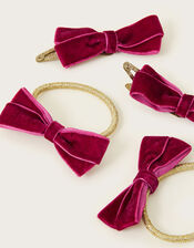 Velvet Bow Hair Set, , large
