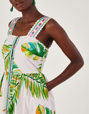 Palm Print Sundress, White (WHITE), large
