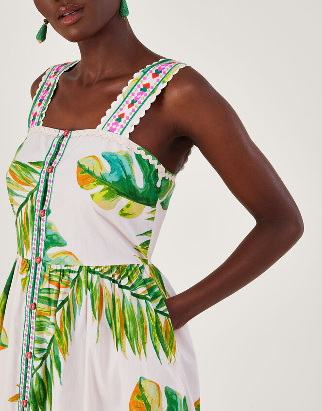 Palm Print Sundress, White (WHITE), large