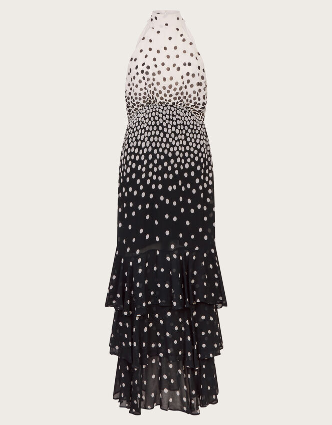 Octavia Spot Ruffle Dress, Black (BLACK), large