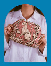 One Hundred Stars Sphinx Velvet Pouch, Pink (PALE PINK), large