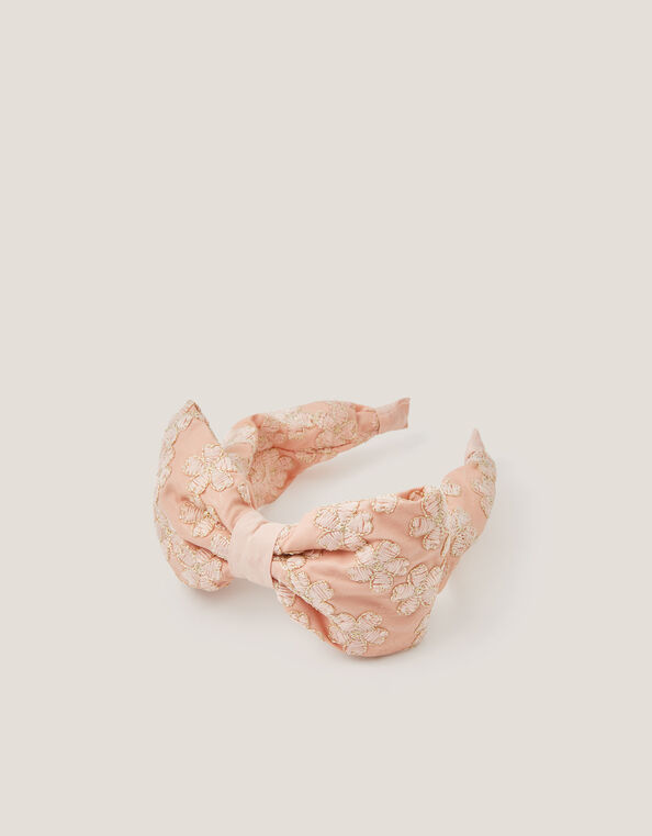Sara Floral Embroidered Bow Headband , , large