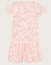 Burnout Bow Ruffle Dress, Pink (PINK), large