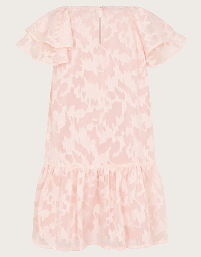 Burnout Bow Ruffle Dress, Pink (PINK), large