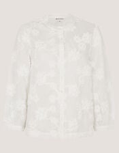 Blair Floral Embroidered Blouse, White (WHITE), large
