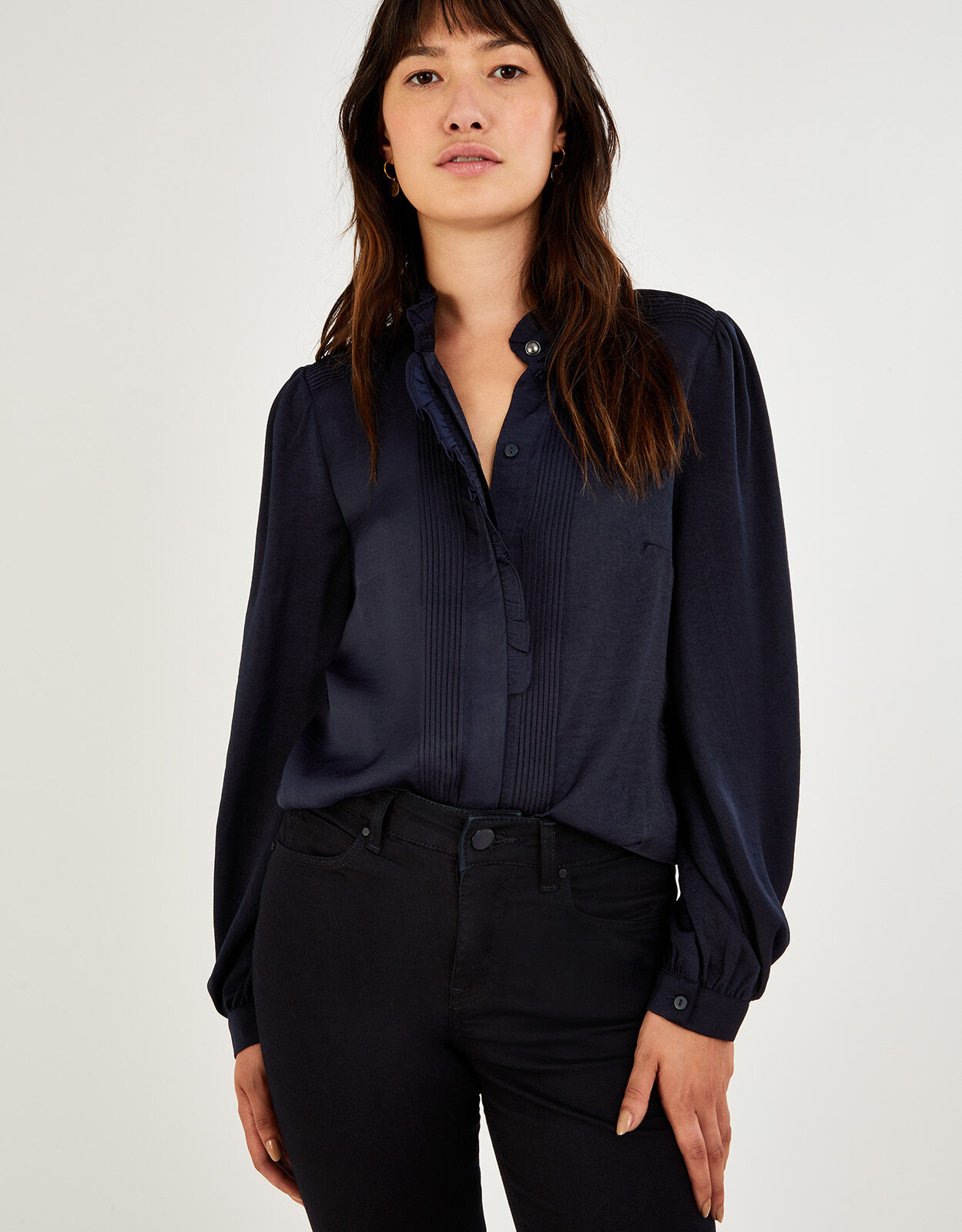 frill neck blouses
