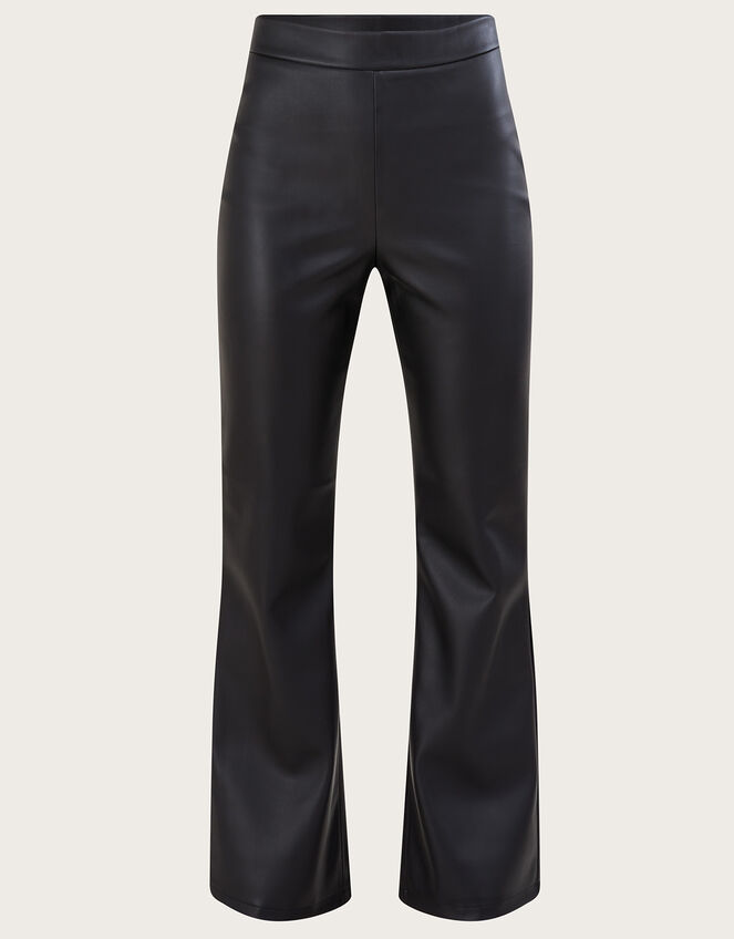 Bonnee PU Bootcut Trousers, Black (BLACK), large