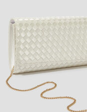 Becky Woven Bridal Clutch Bag, , large