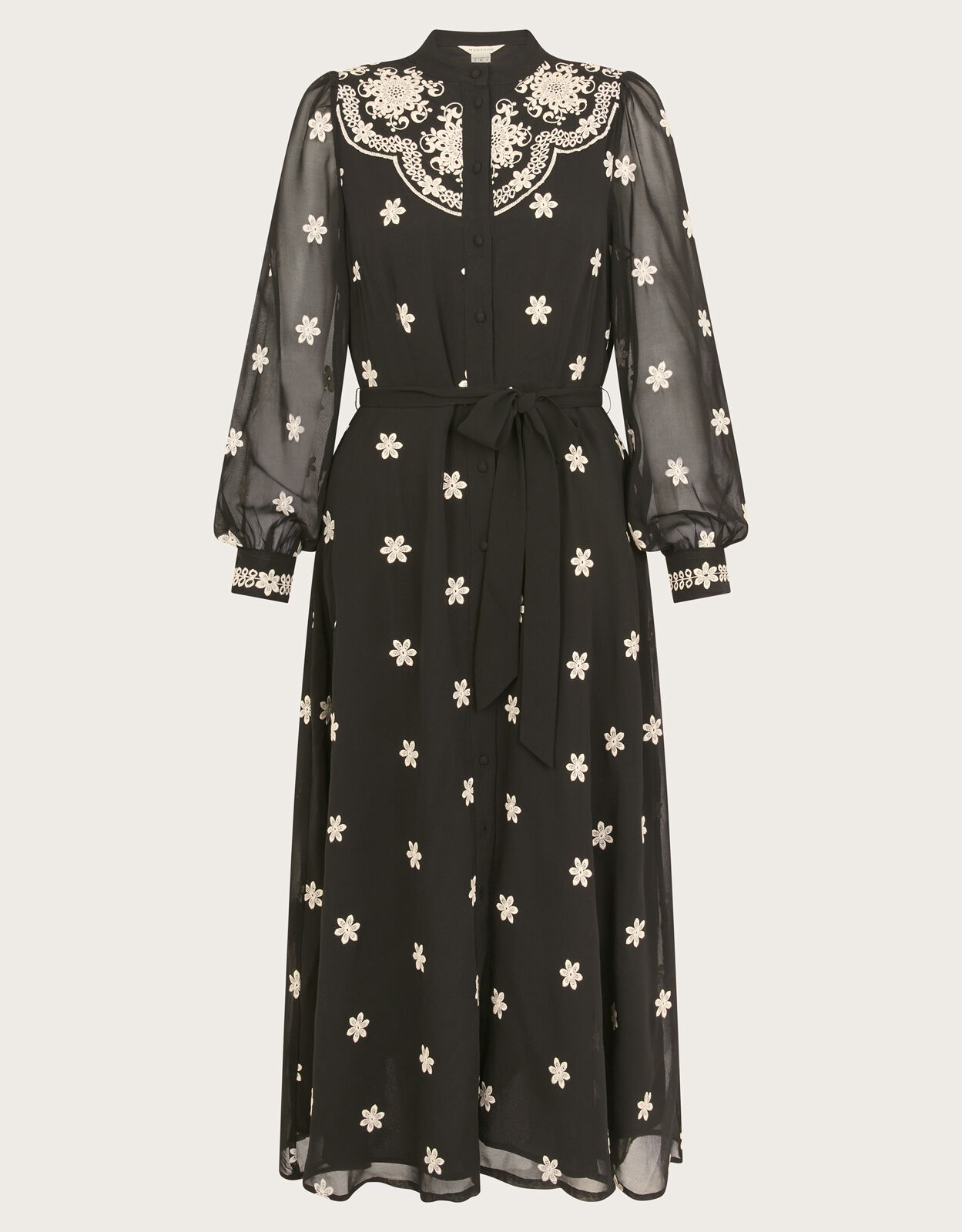 Black embroidered shirt best sale dress