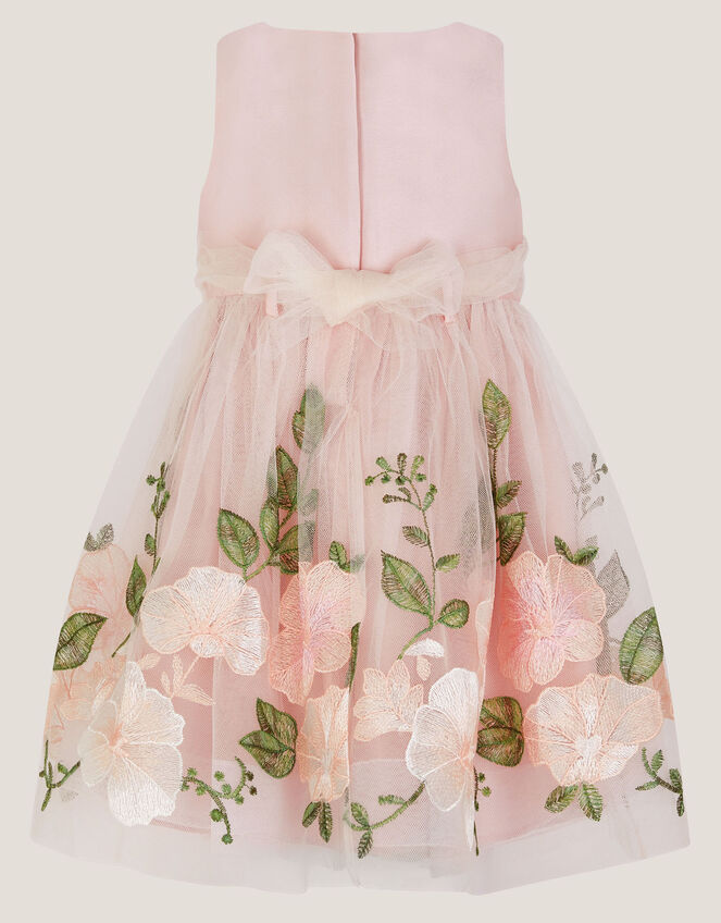 Baby Olene Floral Embroidered Tulle Dress, Pink (PALE PINK), large