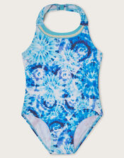 Tie Dye Crochet Swimsuit, Blue (TURQUOISE), large