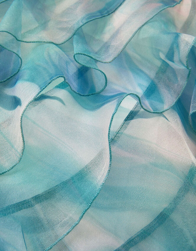 Marble Print Ruffle Party Dress, Multi (MULTI), large