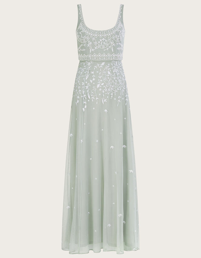 Eugiene Embroidered Maxi Dress, Green (SAGE), large