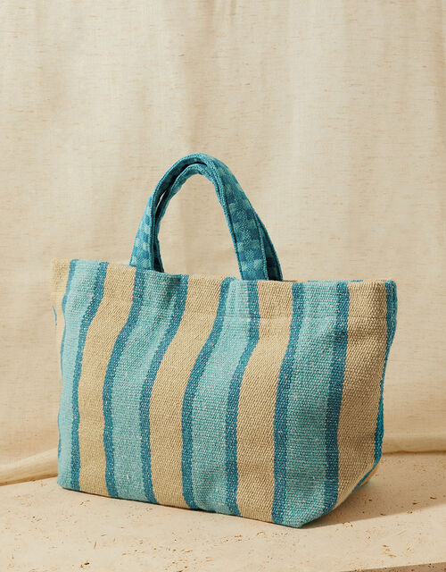 Stripe Textured Tote Bag, , large