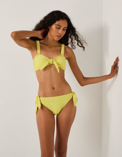 Alina Rib Bandeau Bikini Top, Green (LIME), large