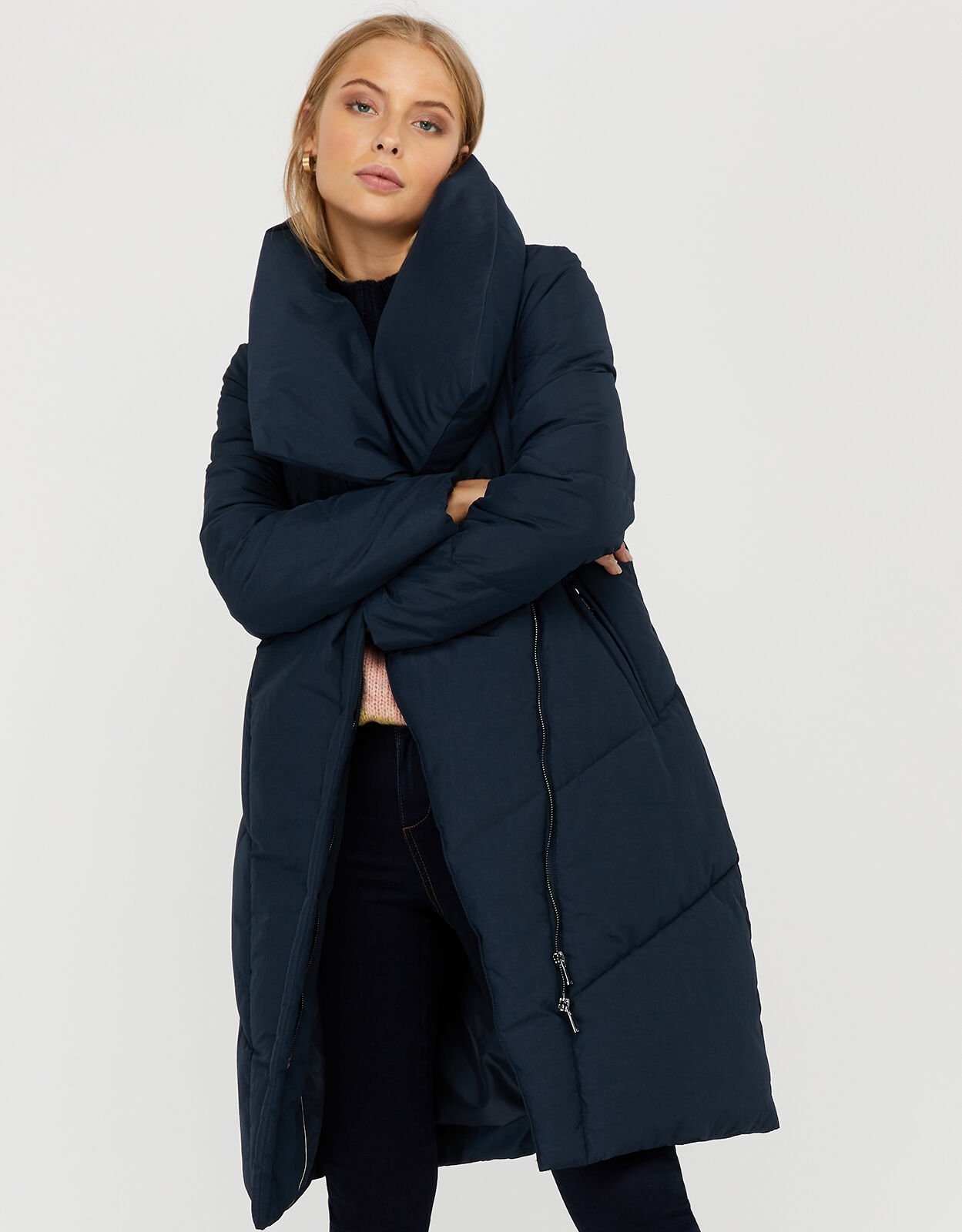 Ladies long on sale duvet coats
