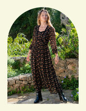 Lyrical Sisters Penny Floral Maxi Dress, Black (BLACK), large