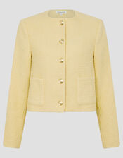 Maya Tweed Jacket, Yellow (YELLOW), large