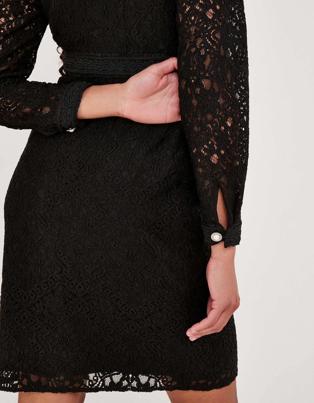 Black lace shift dress on sale uk