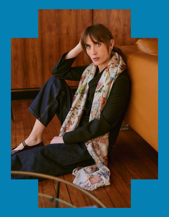 One Hundred Stars Cornucopia Print Scarf, , large