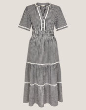 Gina Gingham Maxi Dress, Black (BLACK), large
