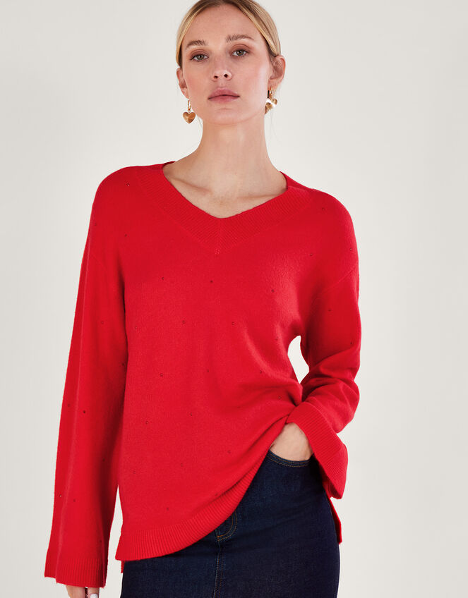 Han Heatseal Embellished Jumper , Red (RED), large