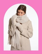 Rino & Pelle Oxo Faux Fur Knitted Mittens, , large