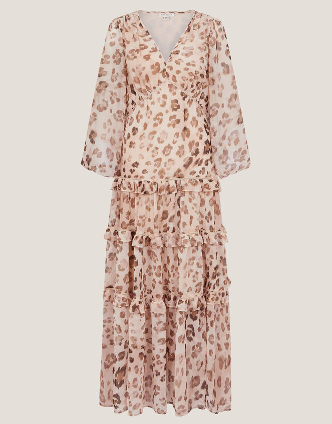 Leona Leopard Print Maxi Dress, Brown (BROWN), large