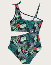 Palm Print Cut-Out Swimsuit, Multi (MULTI), large
