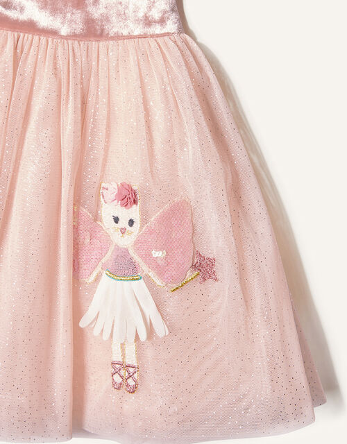 Baby Velvet Mice Applique Dress, Pink (PINK), large