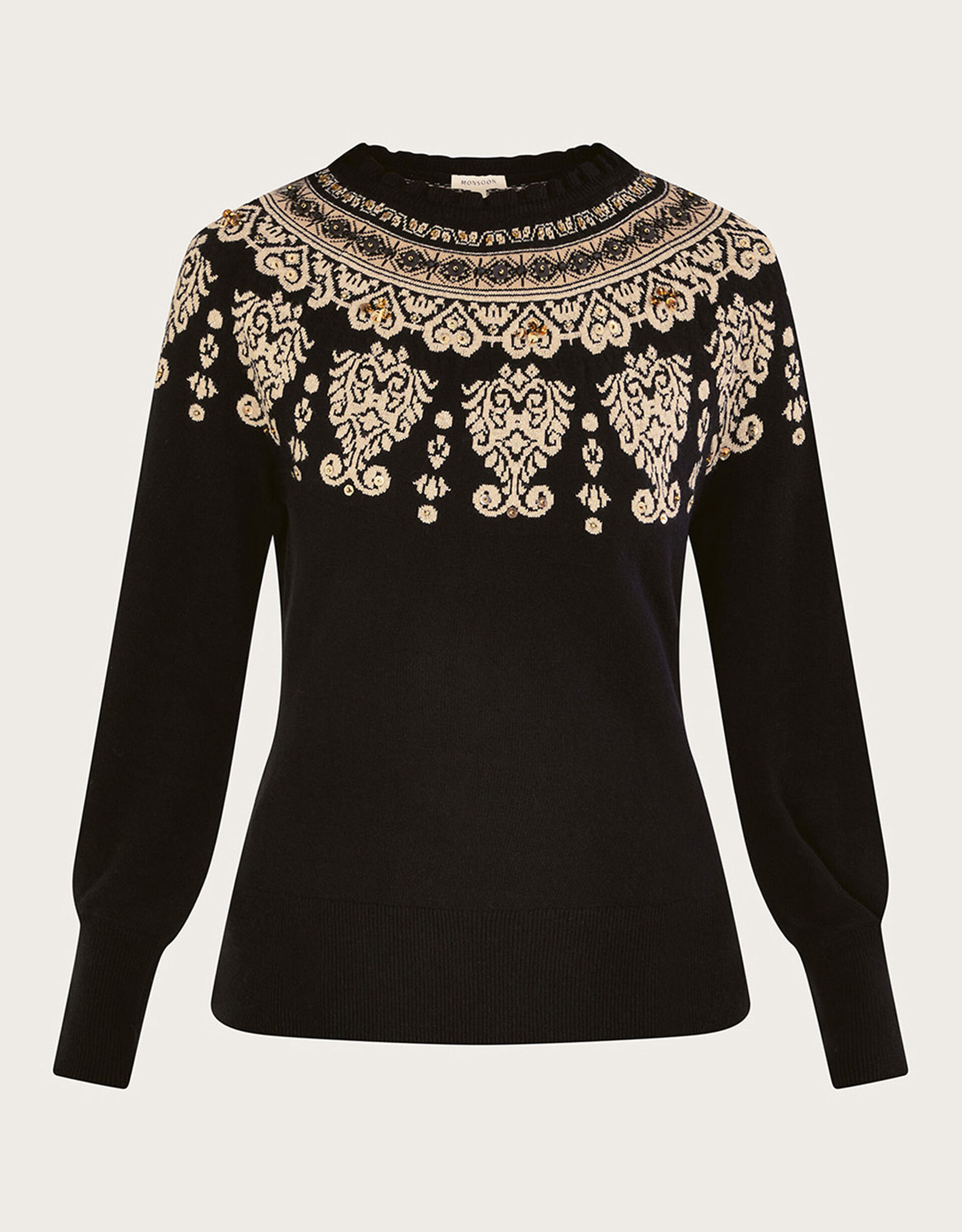 Fair Isle Jumper Black