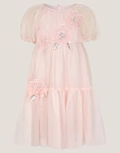Leila Floral Embellished Party Dress, Pink (PALE PINK), large