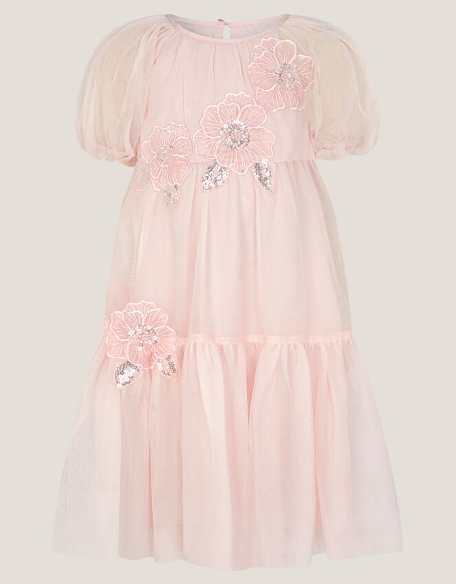 Leila Floral Embellished Party Dress, Pink (PALE PINK), large