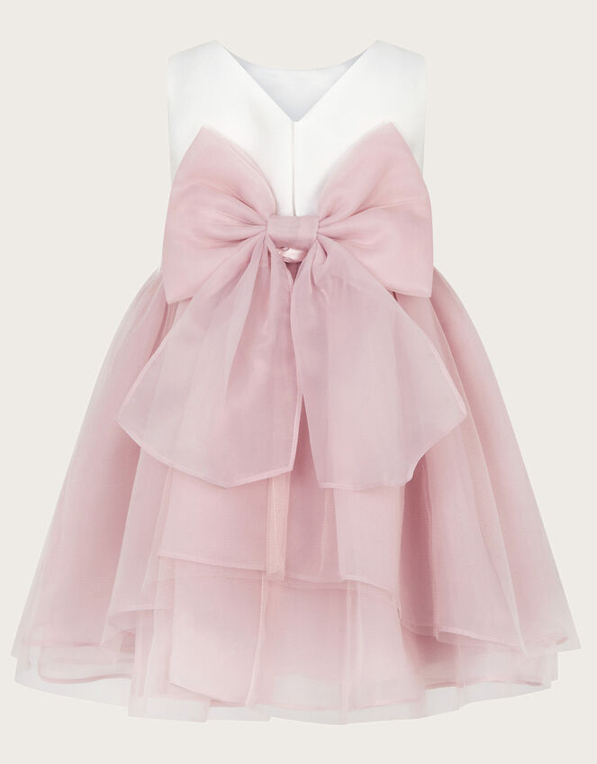 Light Pink A-Line Organza Princess Dress with Big Bow for Girls