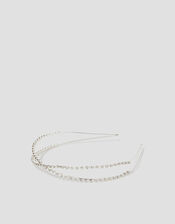 Fine Diamante Cross Headband, , large