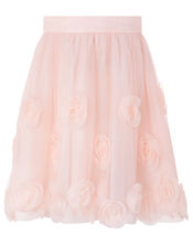 3D Roses Tulle Skirt, Pink (DUSKY PINK), large