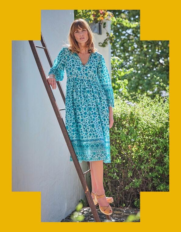 Dilli Grey Bianca Print Dress, Green (GREEN), large