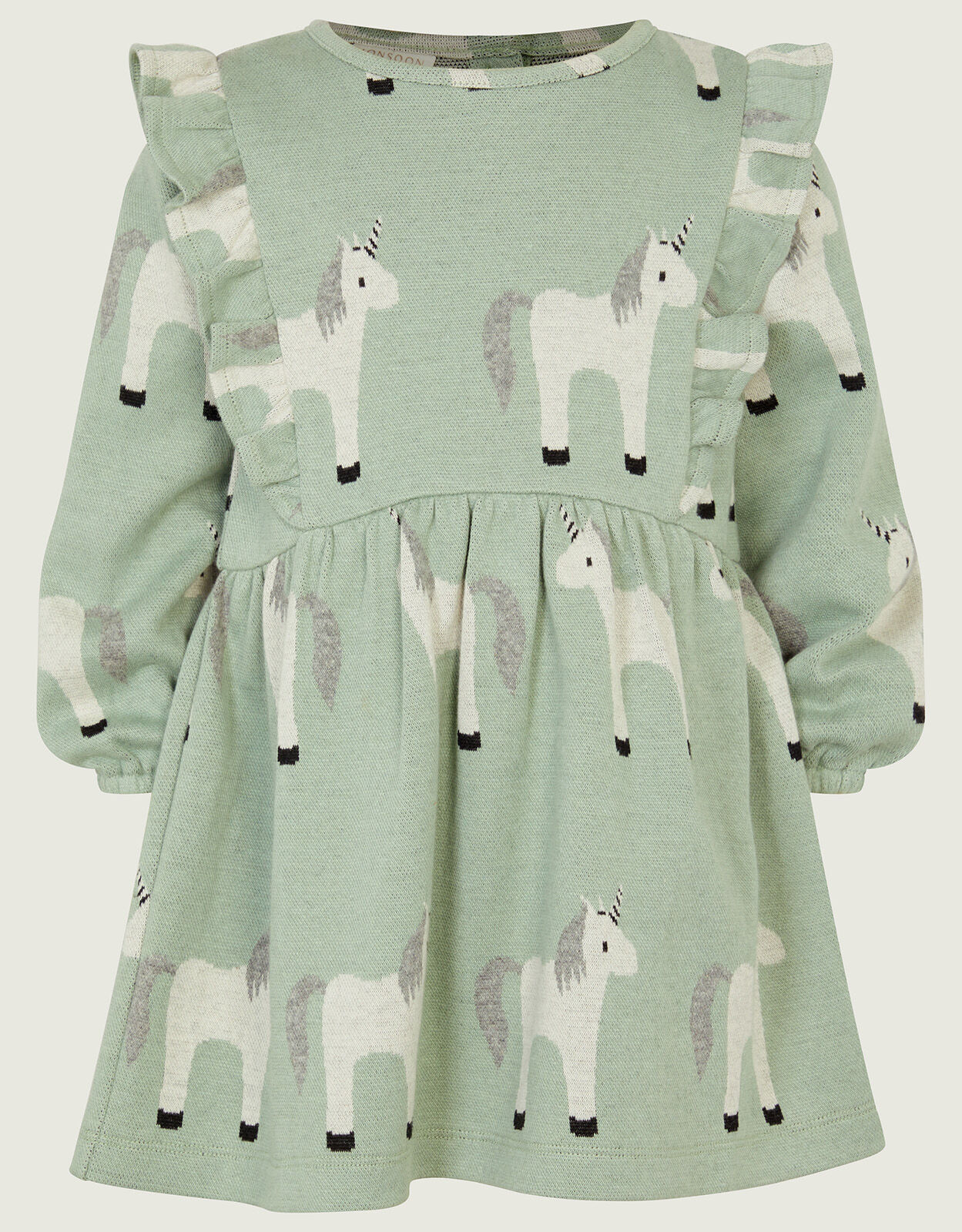 Baby Unicorn Sweatshirt Dress Green
