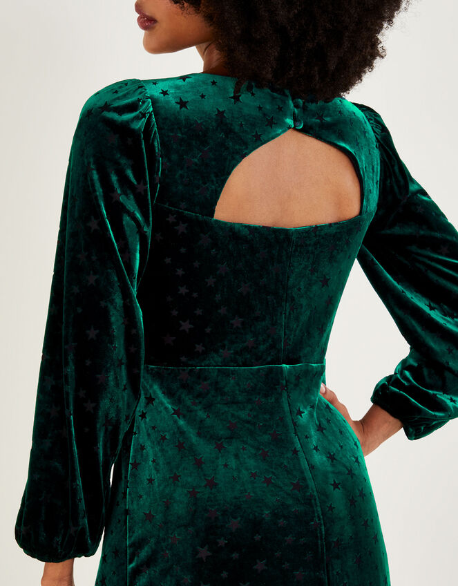Lizzy Star Devore Midi Dress, Teal (TEAL), large
